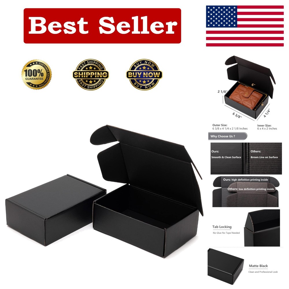 Versatile 25-Pack Lightweight Black Mailer Boxes – Perfect for Gifts & Crafts
