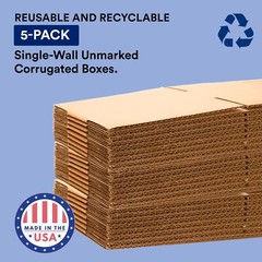 5 Side-Loading Mirror/Artwork Boxes – 36″x5″x48″ Sturdy Corrugated Shipping