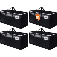 Extra Large Moving Boxes with Zipper, Handles & Tag Pocket – 4 Pack Storage Tote