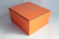 HERMES orange cardboard box 20.5×17.5x10cm Samarkand (71517)