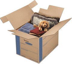 Large Premium Cardboard Boxes, 6-Pack Tape-Free Assembly, Lid Included