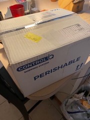 Styrofoam Insulated Medical Cooler With Outer Shipping Box and 2 Gel Ice Packs