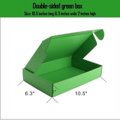 Dark Green Shipping Box L10.5xW6.3xH2 in Hard Corrugated Cardboard Gift Box