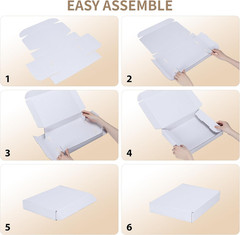 RLAVBL 12X9X2 Shipping Boxes Set of 25, White Corrugated Cardboard Mailer Box fo