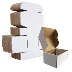 HORLIMER 6x4x3 inches Shipping Boxes Set of 25, White Corrugated Cardboard Bo…