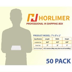 50PCS 7x5x1 Inch Shipping Boxes White Corrugated Cardboard Literature Mailer