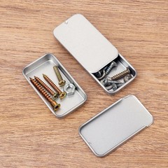 Biugaaufai 60 Pack Silver Mini Rectangular Metal Tins Boxes with Sliding lids…