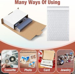 50 Pcs Cassette Mailers Cardboard Cassette Boxes with Sealing Bubble Protecti…