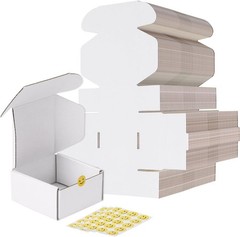 Brand New 4x4x2 White Corrugated Cardboard Shipping Boxes Set of 100