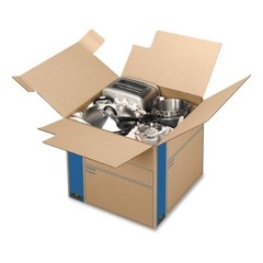 Smoothmove 0062801 18 In X 18 In X 16 In Moving Box, Kraft, Blue Printing,