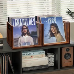 Vinyl Record Storage Crate 2 Pack, Holds up To 60 LPs, Album Visible Storage …