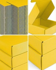50 PCS Yellow 6x4x1.6 Inch Small Corrugated Cardboard Shipping Mailer Box
