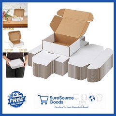 8x6x2 Inch Mailer Boxes 25 Pack White Cardboard for Small Business Packaging