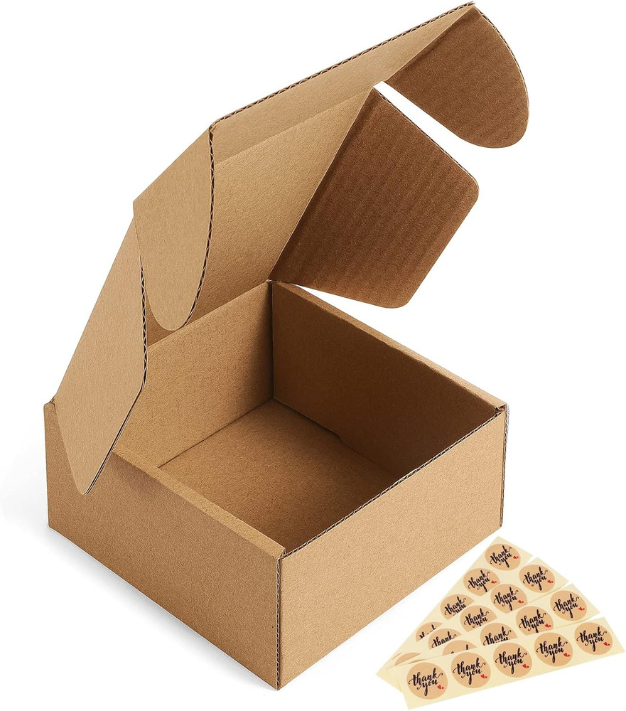 Small Shipping Boxes 4X4X2 Inches – 50 Pack Brown Corrugated Cardboard Boxes for