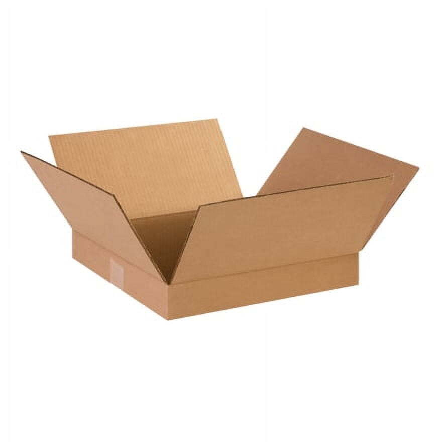 25 Kraft Flat Corrugated Shipping Boxes 14x14x2 – ECT-32