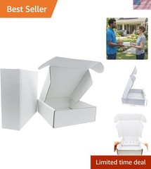 10-Pack Crush-Resistant Small White Mailer Boxes 6x6x2 Inch – Perfect for Gifts