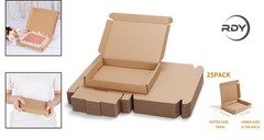 Lightweight 7x5x1 Inch Kraft Brown Shipping Boxes – 25 Pack for Easy Storage