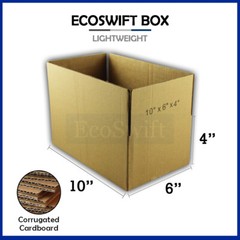 1-Box 10x6x4 EcoSwift Cardboard Packing Moving Shipping Box Corrugated Carton