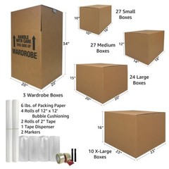 UBMOVE 8 Room Wardrobe Kit 88 Moving Boxes & Moving Supplies