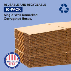Moving Boxes, 30″L x 5″W x 24″H 10-Pack Large Side Loading Corrugated Cardboard