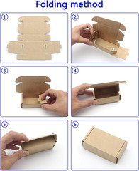 50 Pack Kraft Paper Boxes Foldable Rectangular Shipping Storage 3.62×1.98