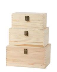 3 Pieces Wooden box 11.6X7.8X6-10.5X6.6X5.2-9.2X5.5X4.3 Inch with Hinged Lids…