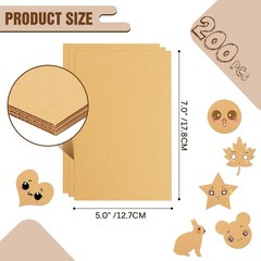 Brown 5×7 In 1/8″ Thickened Corrugated Flat Cardboard Pads Sheets 200 Pack