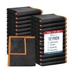 Simpli-Magic Heavy Duty Padded Moving Blankets 72″ x 40″ – 12 P… FAST US