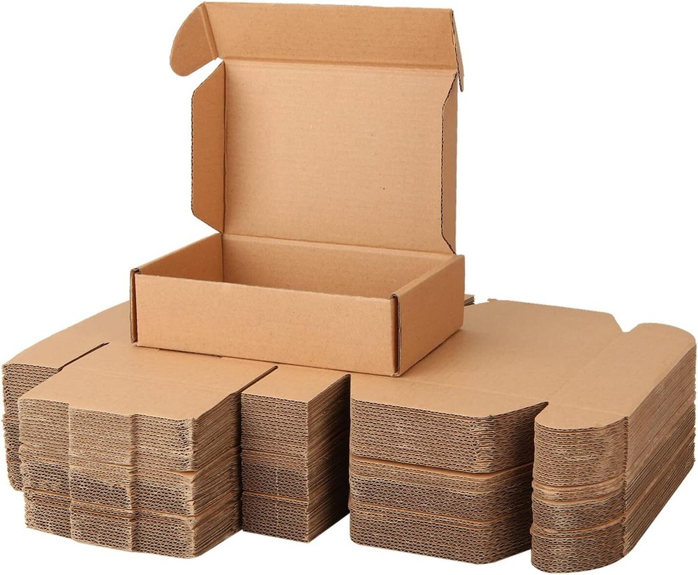 50 Pack Small Shipping Boxes 6x4x1.6 Inch Corrugated Box Small Box Mailers Re…