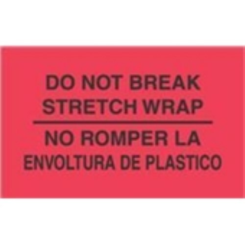 1000 – #DL3031 3×5″ No Rompar La Envoltura Plastico – Bilingual Label