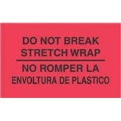 1000 – #DL3031 3×5″ No Rompar La Envoltura Plastico – Bilingual Label
