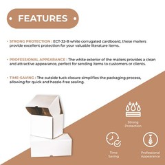 11 3/4 x 7 1/4 x 4 3/4″ White Outside Tuck Mailers ECT-32B 25/Case