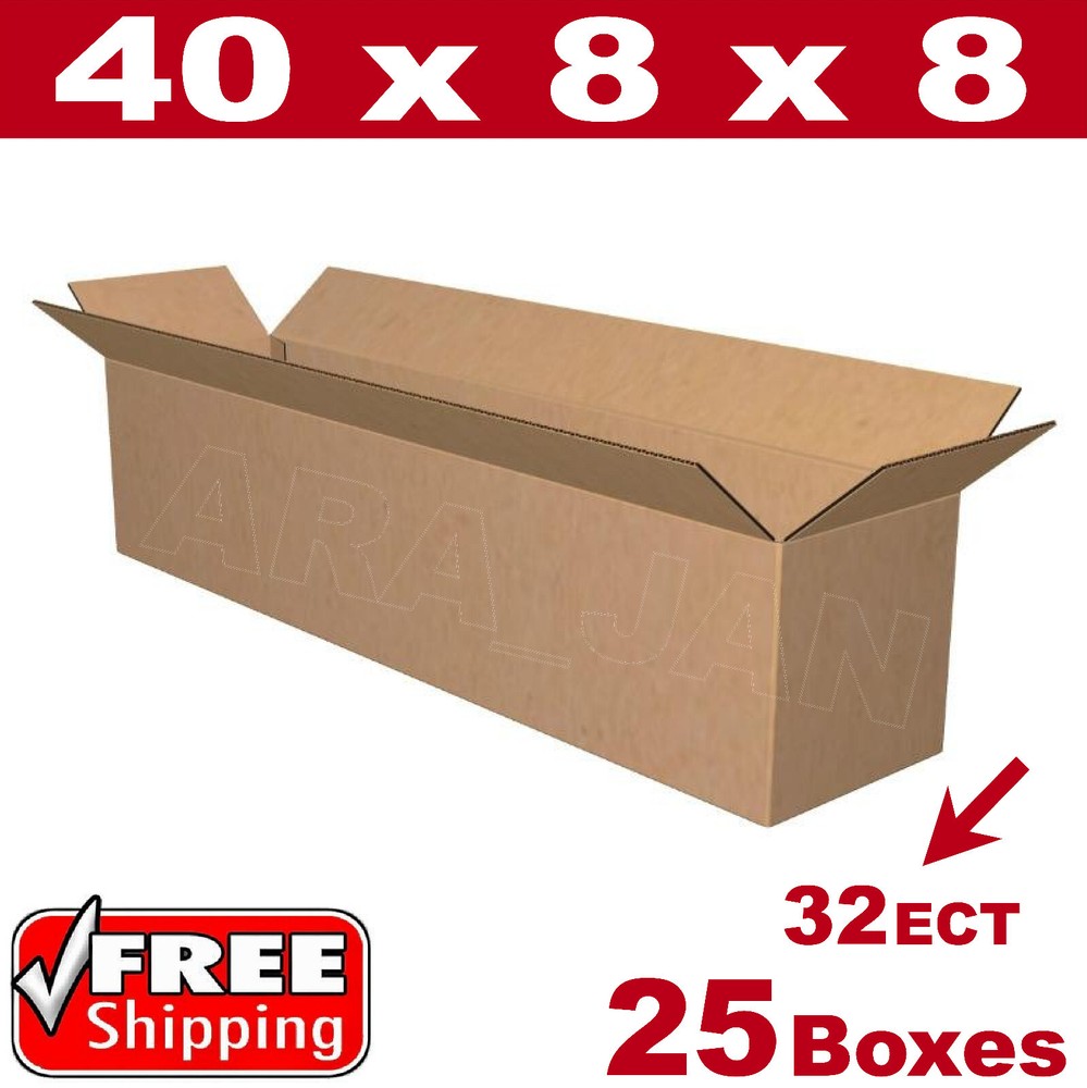 25 – 40x8x8 Cardboard Boxes Mailing Packing Shipping Box Corrugated Carton