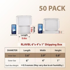 Brand New 6x4x1 Shipping Boxes Set of 50 White Cardboard for Packing