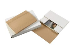 White Easy-Fold Mailing Boxes, 7 1/2 x 5 1/2 x 2 Inches, Pack of 50, Crush-Pr…