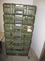 Hard Case Hinged Single Lid 23x22x7 Rotomolded Plastic Green Heavy Duty