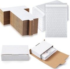 50 Pcs Cassette Mailers Cardboard Cassette Boxes with Sealing Bubble Protecti…