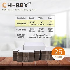 9x6x2” Corrugated Mailer (25 Pack), Cardboard Shipping Boxes, Oyster White (…