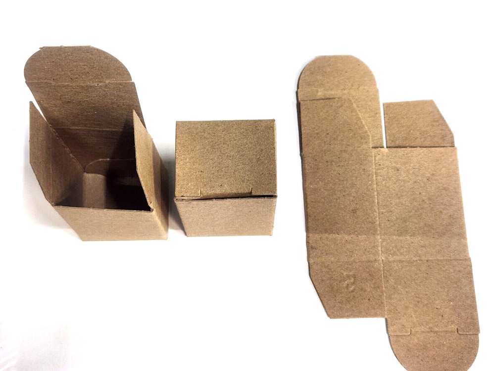 QUANITY OF ( 50) 1-1/4″ x 1-1/2″ x 2″ Reverse Tuck Kraft Folding Chipboard Box