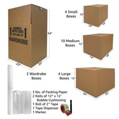 UBMOVE 2 Room Wardrobe Kit 18 Moving Boxes plus Packing Supplies