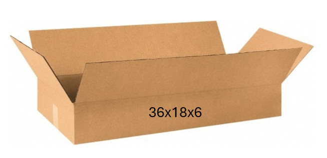 36″ x 18″ x 6″ CARDBOARD BOX – 200 lb – SINGLE BOX