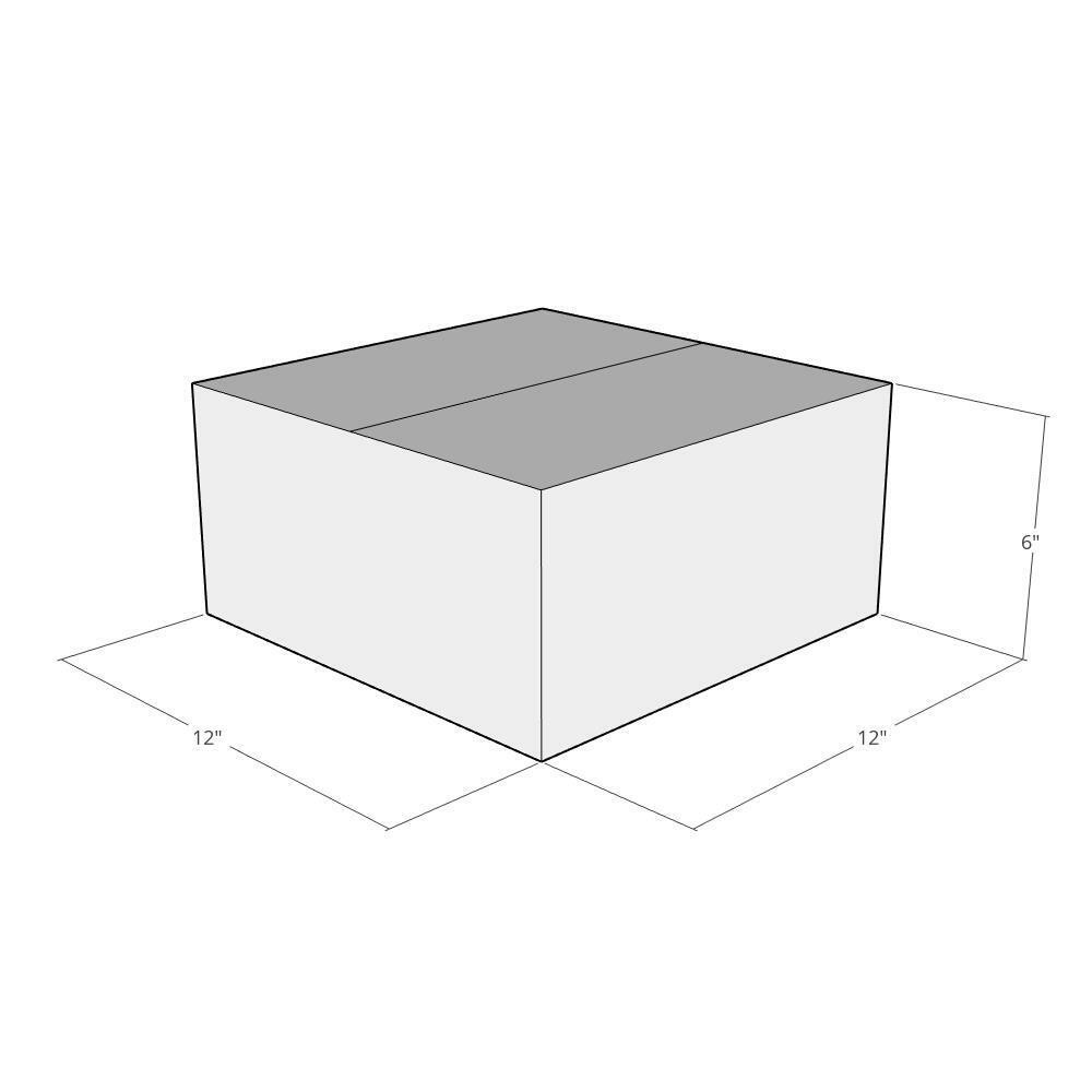 12x12x6 White Corrugated Shipping Boxes 32 ECT Single-Wall, 200/Pack