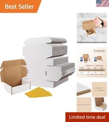 Brand New 75 Pack 6x4x2 White Cardboard