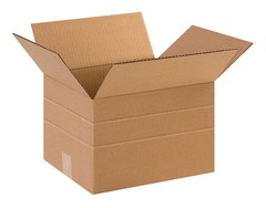 Multi-Depth Shipping Boxes Medium 12″L x 10″W x 8″H 25-Pack – Corrugated Card…