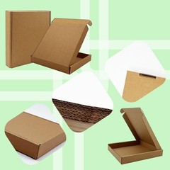7x7x1 inch Small Shipping Boxes 50 Pack, Brown Kraft Corrugated Cardboard Mailer