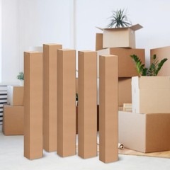 5 Pack 4x4x36 Inch Tall Corrugated Cardboard Boxes, 4″L x 4″W x 36″H Shipping…