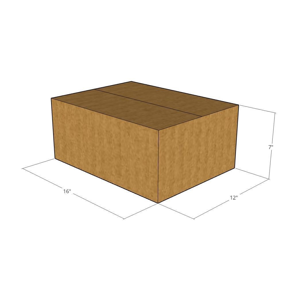 10 16x12x7 Kraft Brown Corrugated Shipping Boxes 32 ECT Single-Wall New
