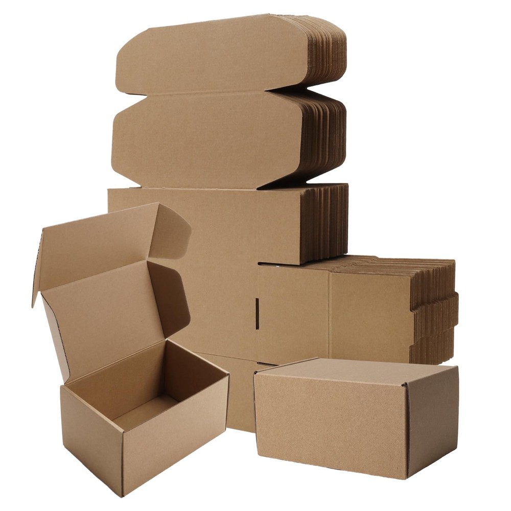 6x4x3″ 50 Pack Corrugated Cardboard Boxes Small Shipping Box for Packaging Sm…