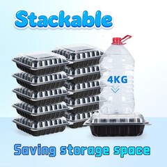 YANGRUI 25-Pack 34 oz 8″ Clamshell Takeout Container Shrink-Wrapped No Wash |…