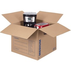 Smoothmove 7713901 18 In X 18 In X 16 In Moving Box, Kraft, Blue Printing,